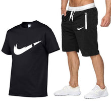 Load image into Gallery viewer, 2019 Brand t shirt Men Sets Fashion Summer cotton short sleeve Sporting Suit T-shirt +shorts Mens 2 Pieces Sets casual clothing