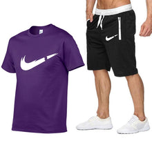 Load image into Gallery viewer, 2019 Brand t shirt Men Sets Fashion Summer cotton short sleeve Sporting Suit T-shirt +shorts Mens 2 Pieces Sets casual clothing