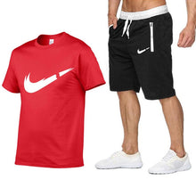 Load image into Gallery viewer, 2019 Brand t shirt Men Sets Fashion Summer cotton short sleeve Sporting Suit T-shirt +shorts Mens 2 Pieces Sets casual clothing