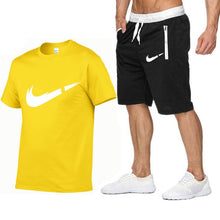 Load image into Gallery viewer, 2019 Brand t shirt Men Sets Fashion Summer cotton short sleeve Sporting Suit T-shirt +shorts Mens 2 Pieces Sets casual clothing