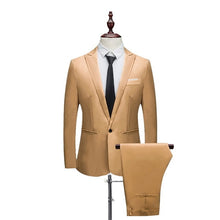 Load image into Gallery viewer, Oeak Hot Men Blazers Suit Sets 3 Pcs Blazer Suit +Vest +Pants Business Suits Sets Solid Color Oversize Dress Business Suit Set