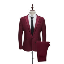 Load image into Gallery viewer, Oeak Hot Men Blazers Suit Sets 3 Pcs Blazer Suit +Vest +Pants Business Suits Sets Solid Color Oversize Dress Business Suit Set