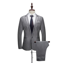 Load image into Gallery viewer, Oeak Hot Men Blazers Suit Sets 3 Pcs Blazer Suit +Vest +Pants Business Suits Sets Solid Color Oversize Dress Business Suit Set