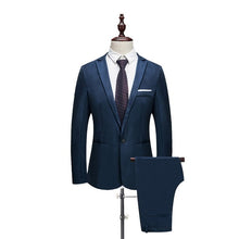 Load image into Gallery viewer, Oeak Hot Men Blazers Suit Sets 3 Pcs Blazer Suit +Vest +Pants Business Suits Sets Solid Color Oversize Dress Business Suit Set