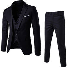 Load image into Gallery viewer, Oeak Hot Men Blazers Suit Sets 3 Pcs Blazer Suit +Vest +Pants Business Suits Sets Solid Color Oversize Dress Business Suit Set
