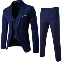 Load image into Gallery viewer, Oeak Hot Men Blazers Suit Sets 3 Pcs Blazer Suit +Vest +Pants Business Suits Sets Solid Color Oversize Dress Business Suit Set